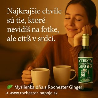 ☀️ Radosť nie je v dokonalosti, ale v okamihu. V úsmeve, v tichu, v teple šálky Rochester Ginger. Dnes sa jednoducho teš....