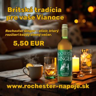 Zahreje ako Vianoce pri krbe. 🔥🎄 Objavte pravý britský elixír – Rochester Ginger. Nealkoholický, hrejivý, plný zázvoru a...